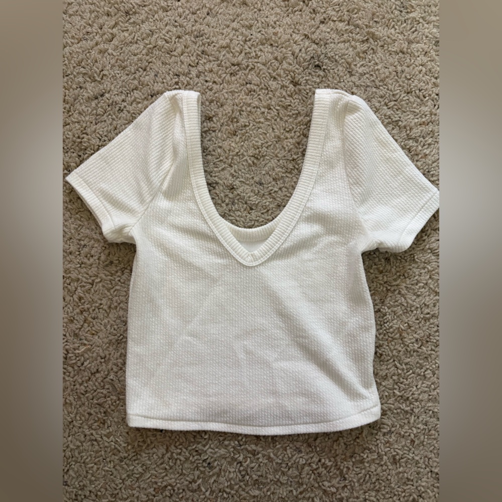 PacSun White Ribbed Knit Top